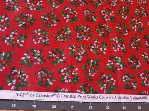 28*44 VIP Cranston Village Cotton Quilt Candy Cane Fabric - Picture 1 of 5