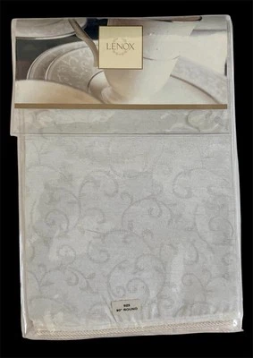 Lenox Opal Innocence 90" Round Tablecloth Ivory New Free USA Shipping. - Image 1 of 4