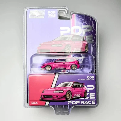 POPRACE 1/64  Enigma Exclusive Pandem Civic EG6 Pink #008 NEW ALLOY MODEL - Image 1 of 4