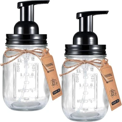 SheeChung Mason Jar Foaming Soap Dispenser-Rustproof Stainless Steel Black  - Image 1 of 4