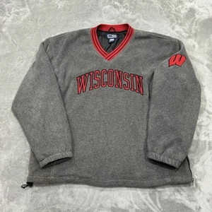 Giacca vintage Wisconsin Badgers uomo grande giacca a vento pile crable abbigliamento sportivo - Foto 1 di 9