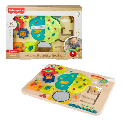 FISHER PRICE Fisher-Price Aktivitätsstation aus Holz für Babys & Kleinkinder