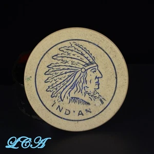 Antique POKER CHIP w/ excellent picture of Native American INDIAN w/ head dress - Picture 1 of 2