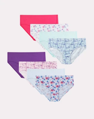 Hanes 8-Pack Cotton Brief Ultimate Girls Pure Comfort Organic No Ride Up Tagfree - Image 1 of 3
