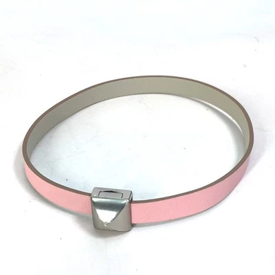 HERMES Accesorios Medor Infini Doble Pulsera Cuero Rosa/Plata Sin Usar Foto 1 de 4