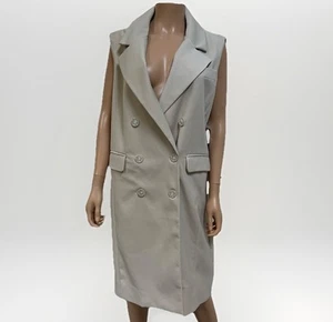 Bagatelle Collection Sand Lined Double Breasted Coat Vest Dress Size Large  - Picture 1 of 22