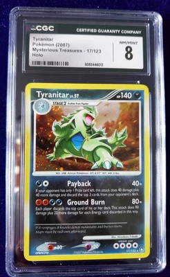 Pokémon TCG 2007 DP Mysterious Treasures Tyranitar 17/123 Holo CGC 8 NM/Mint - Image 1 of 4