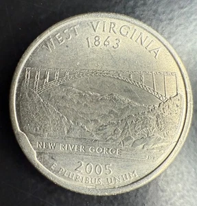 2005 P West Virginia State Quarter Cud Die Break Mint Error Coin - Picture 1 of 2