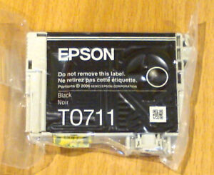 Genuine EPSON T0711 Black ink cartridge - vacuum sealed left over from multipack