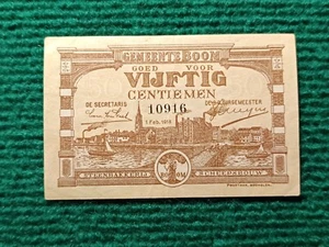BILLET BELGIQUE D'URGENCE - 50 Centimes - BOOM 1918 - TTB - Imagen 1 de 2
