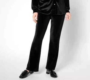 Isaac Mizrahi Live x Selma Blair Velvet Pull on Pants-Black-XS-NEW-A631285 - Picture 1 of 1