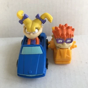 Angelica Pull & Go Blue Car 1998 3" y Chuckie Burger King Rugrats - Imagen 1 de 4