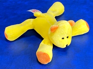 Vtg Plush Stuffed Animal Lovey Beanie Feet Yellow & Orange Bear Mary Meyer - Picture 1 of 10