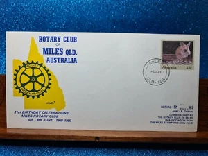 First Day Cover🏆Rotary aclub of Miles QLD 1981📮Miles QLD - Picture 1 of 2