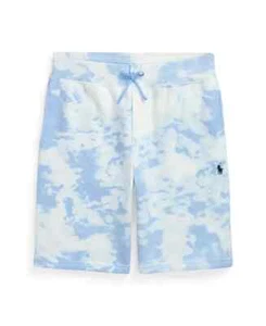 Polo Ralph Lauren Tie-Dye-Print Fleece Shorts Big Boys XL 18/20 Blue Drawstring - Picture 1 of 17