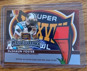 2004 Topps Deshaun Foster Super Bowl XXXVIII Game Used End Zone Pylon Rare GB7 - Picture 1 of 2