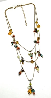 Premier Designs TUTTI FRUTTI Necklace Layered Station Bead 16" to 19" #2343 2009 - Image 1 of 4