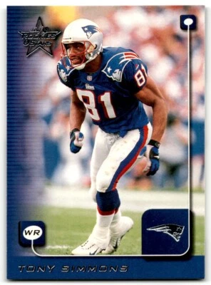 1999 Leaf Rookies & Stars Tony Simmons #120 New England Patriots - Image 1 of 2