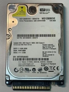 WD WD1200BEVE-00WZT0 120GB 5.4K RPM 8MB Cache 2.5" ATA-100 HDD - Picture 1 of 5