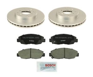 Bosch 2 Front Vented Rotors 260mm Ceramic Disc Brake Pads Kit For Acura CL Coupe