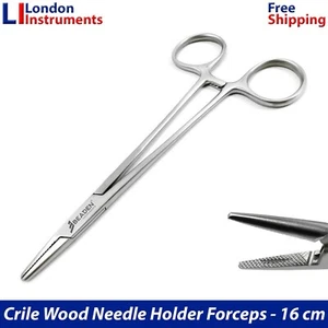 Crile Wood Needle Holder Forceps 16 cm Dental Surgical Suture Instruments New CE - Picture 1 of 5