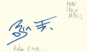 Robin Finck Guitarist Nine Inch Nails Rock Band Music Signed Index Card JSA COA