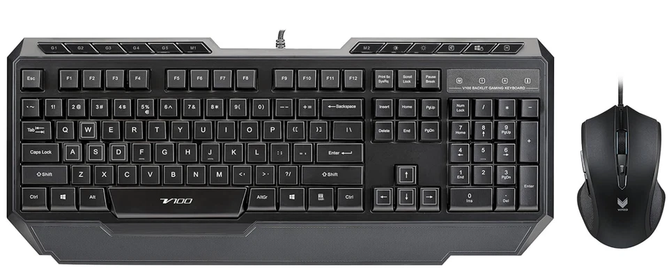 TASTIERA GAMING CON MOUSE USB (V100) RAPOO QWERTY ITALIANO COLORE NERO - Immagine 1 di 4