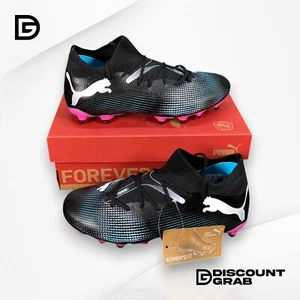 Puma Future 7 Match FG/AG Soccer Cleats Black/Pink/Blue Women's Size 11 - Picture 1 of 8