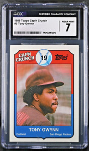 Tony Gwynn #5 CGC 7 (1989, Topps Cap'n Crunch) San Diego Padres, Near Mint