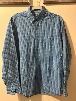 CUTTER & BUCK Blue( Multicolor)Button Shirt - Men's Medium Long Sleeve Striped - Image 1 of 4