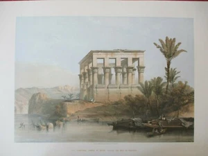 Art Print on Handmade Paper, David Roberts, Temple Of Philae, Egypt - Picture 1 of 9