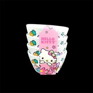 Neu mit Etikett Hello Kitty 4er Set Osterhase Auflaufförmchen Melamin kleine Dippschale Sanrio - Bild 1 von 14