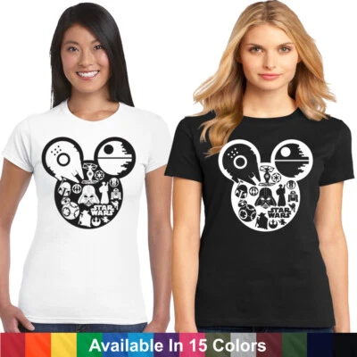 Camiseta Star Wars Galaxys Edge Mickey Family Disney Vacaciones Damas Junior Fit  Foto 1 de 2