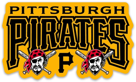 Pittsburgh Pirates Logo Type w/ Dual Pirates MLB Baseball Die-Cut MAGNET Cover