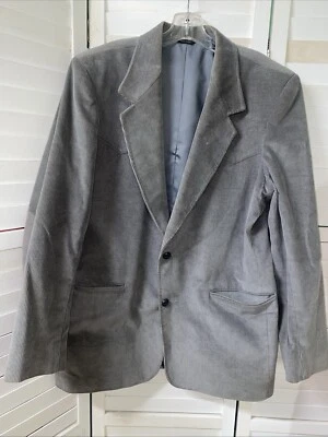 VTG Pioneer Wear 44L Gray Corduroy Western Men’s Blazer Suit Jacket Sport Coat - Image 1 of 4