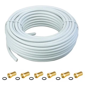 20m Digital Koaxialkabel 4-fach geschirmt 120dB für Sat Kabel DVB-T2 HD 4K 3D - Bild 1 von 3