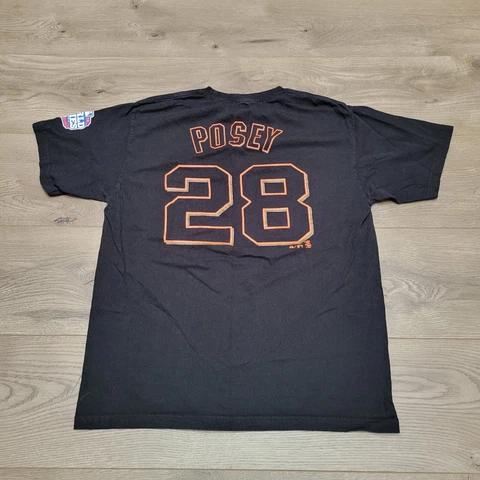 Buster Posey Shirt Mens Extra Large Black Majestic San Francisco Giants 28 MLB Cover