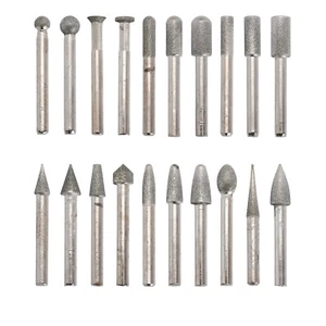 20 pezzi punte diamantate 6 mm grana 120 per pietra, vetro, ceramica, intaglio, lucidatura - Foto 1 di 13