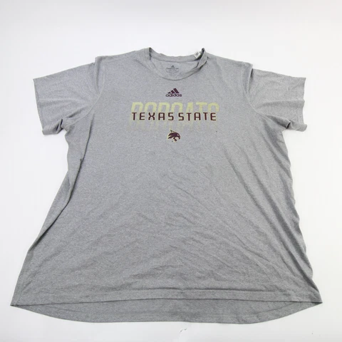 Texas State Bobcats adidas Aeroready Short Sleeve Shirt Men's Gray Used Cover