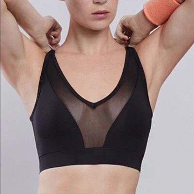 Sutiã esportivo Lynx Active preto painel de malha novo com etiquetas S corrida ioga academia - Imagem 1 de 4