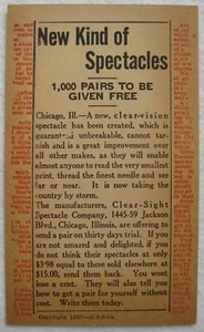 Clear Sight Spectacle Co., Jackson Blvd., Chicago IL Eyeglasses Promo Postcard - Picture 1 of 2