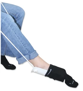 Flexible Sock Stocking Tights Aid Helper One Cord Foam Handle With Instructions - Picture 1 of 3
