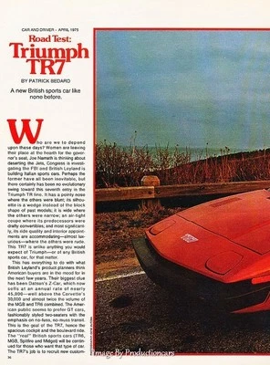 1975 Triumph TR7  Road Test Original Car Review Print Article J604 Foto 1 de 2