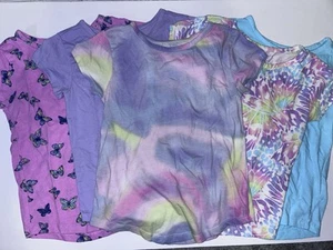 5Pack The Children’s Place Girls T-Shirts Size 5/6Butterfly/Tie-Dye/Solid Colors - Picture 1 of 7