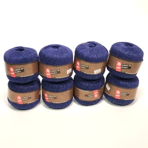 Muench String Of Pearls Yarn #4017 Navy Blue Iridescent Sparkle Matche Lot of 8 - Picture 1 of 4