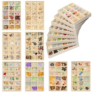 X-Large Jewelrys Tray for Drawer 8 Pack Earring Organizer Stackable Velvet Je... - Foto 1 di 7