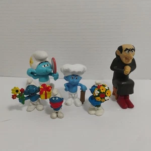 Lote de 6 estatuillas vintage de PVC de los Pitufos con gargamel - Schleich Peyo coleccionable - Imagen 1 de 7