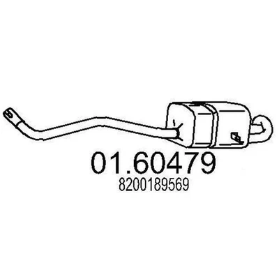 MTS Silencieux arrière Pot d'Échappement 01.60479 pour RENAULT SCÉNIC II (JM0/1) - Photo 1/4