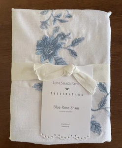 Pottery Barn Love Shack Fancy Blue Rose Shams, Size Standard, New W/$79.00 Tag - Picture 1 of 3