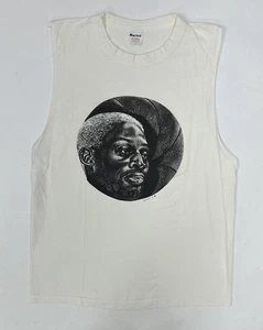 Vintage Dennis Rodman Shadow Graphic Candida 1996 Tank Top Sleeveless Shirt Lrge - Picture 1 of 13